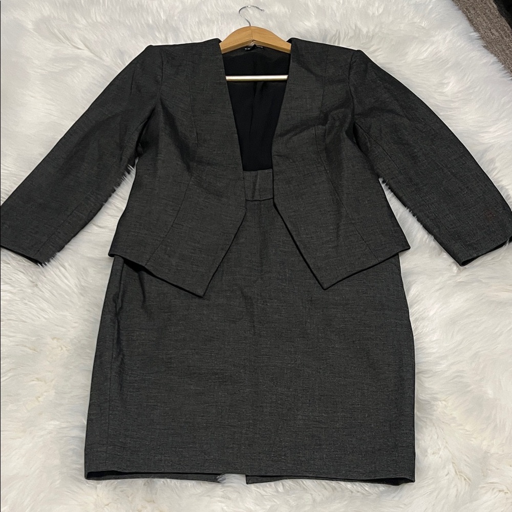 Express Dark Gray Two-Piece Skirt Set